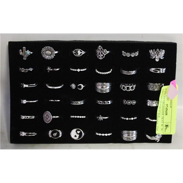 JEWELRY ORGANIZER TRAY W/ 36 TIBETAN SILVER STYLE
