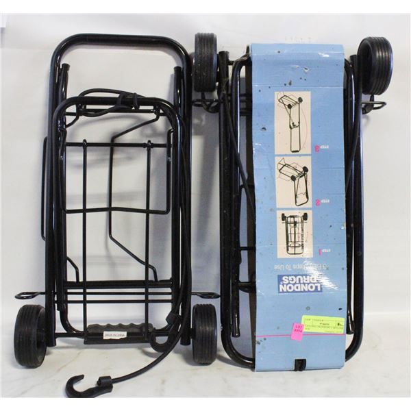 2 FOLDING TRANSPORT CARTS ONE NEW