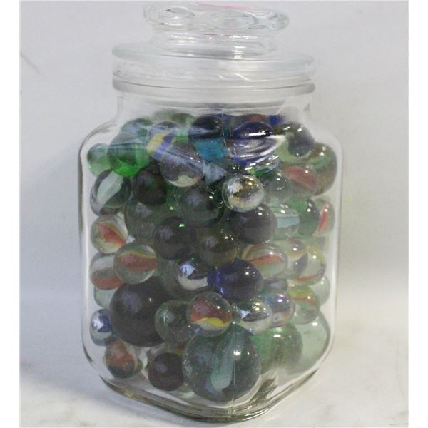 VINTAGE MARBLES- JAR LOT