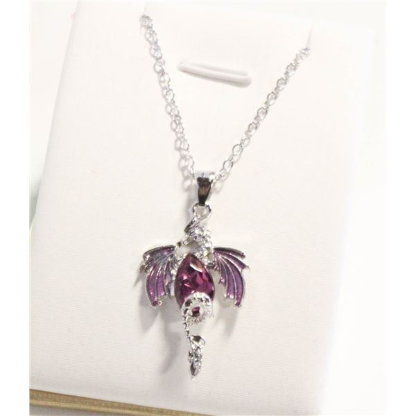 NEW CRYSTAL AQUA  DRAGON NECKLACE