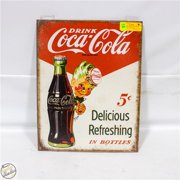 DRINK COCA-COLA DELICIOUS REFRESHING TIN PLATE