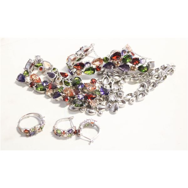 VINTAGE FACETED MULTI-STONE JEWELRY SET