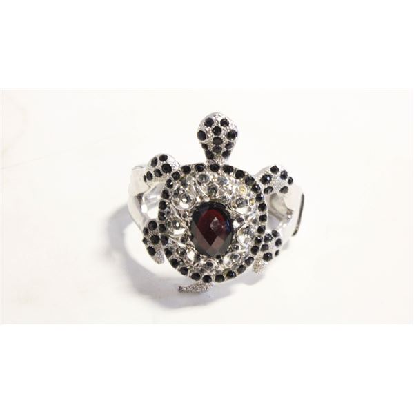 ESTATE TURTLE RHINESTONE CUFF BRACELET