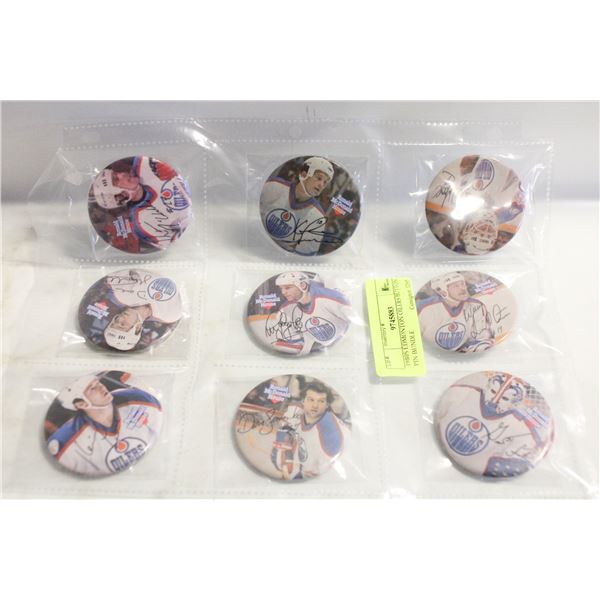 1980S EDMONTON OILERS BUTTON PIN BUNDLE