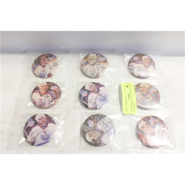 1980S EDMONTON OILERS BUTTON PIN BUNDLE