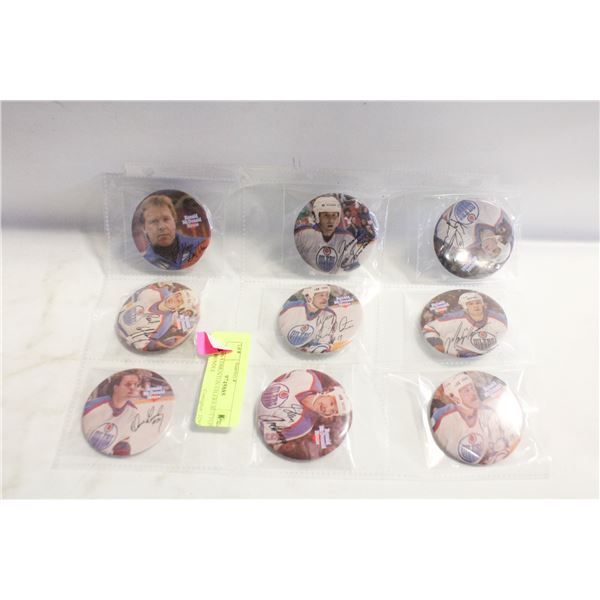 1980S EDMONTON OILERS BUTTON PIN BUNDLE