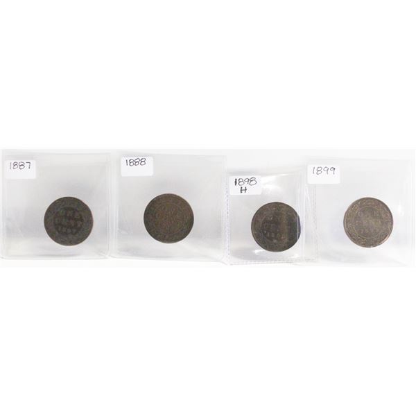 1887 & 1888 CANADA 1 CENT COINS +