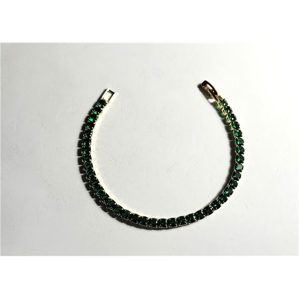 2)  GOLD TONE TENNIS BRACELET WITH