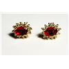 Image 1 : 14)   GOLD TONE LAB CREATED RUBY &