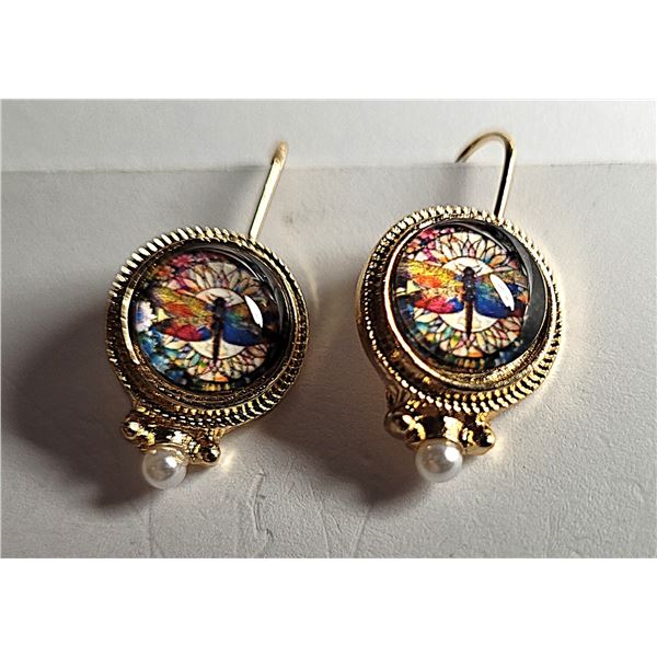 11)  GOLD TONE MICRO MOSAIC DRAGON-