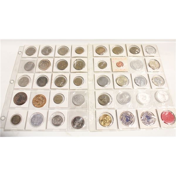 40 VARIOUS TOKENS/COINS