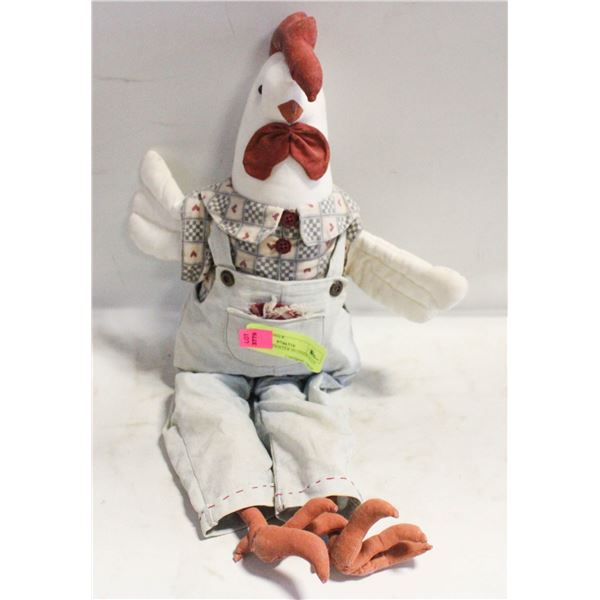 COUNTRY ROOSTER IN OVERALLS, 20"