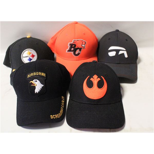 5 BASEBALL CAPS