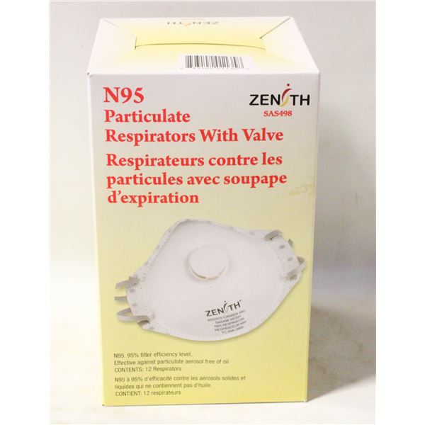 12 PACKS N95 PARTICULATE RESPIRATORS