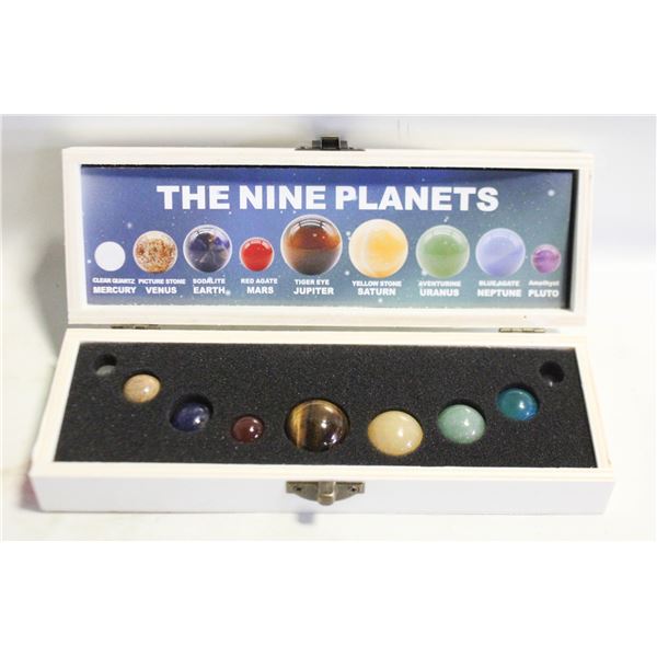 NEW GEMSTONE NATURAL STONE SPHERE NINE PLANETS