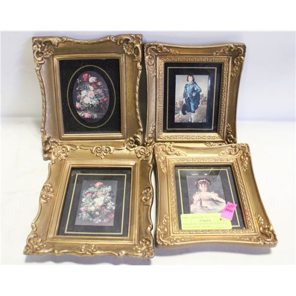 4 MADE IN CANADA GOLD GILTED STYLE PHOTO FRAMES