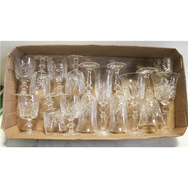 14 MATCHING CRYSTAL WINE GLASSES