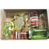 Image 1 : RED & GREEN DRINKING GLASSES, GREEN