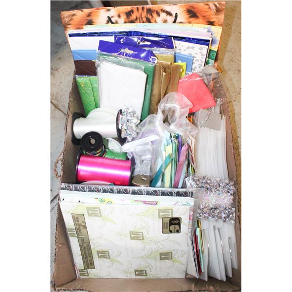 LRG LOT BOWS, RIBBON, WRAP, GIFT AND ORGANZA BAGS