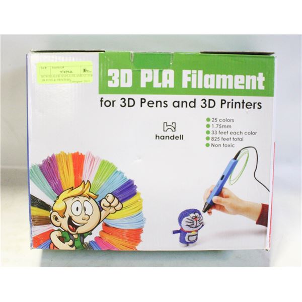 NEW/SEALED 3D PLA FILAMENT FOR 3D PENS & PRINTERS