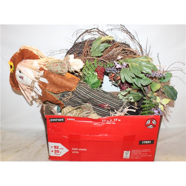 SEASONAL DECORATIVE ITEMS- BOX LOT ASSORTED