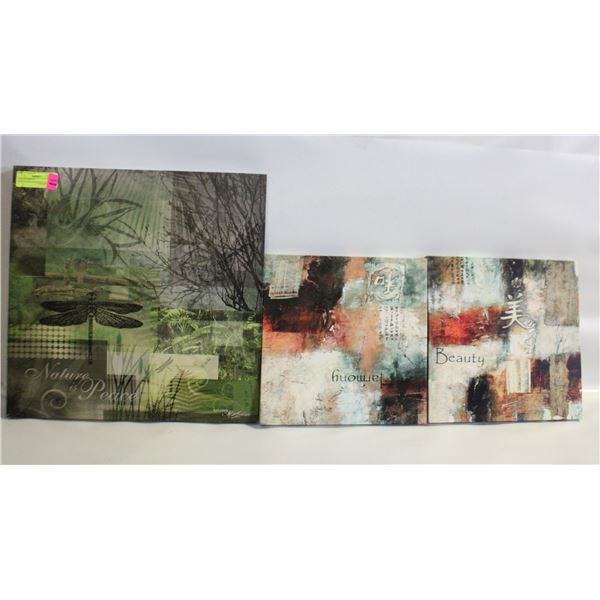 CANVAS PRINTS- ZEN/NATURE/HARMONY- SET OF 3