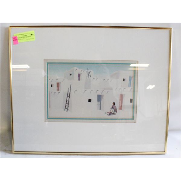 VINTAGE FRAMED ART PRINT DEBORAH HIATT