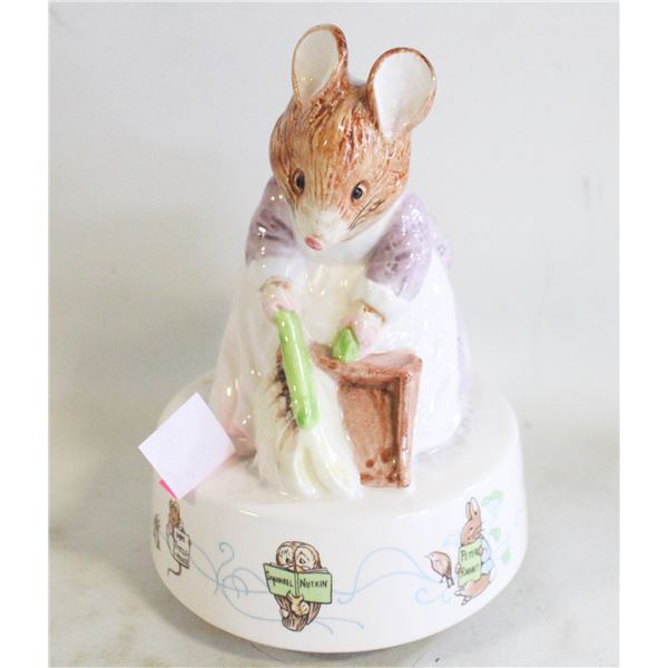 1993 SCHMID BEATRIX POTTER CEAMIC MUSICAL BOX