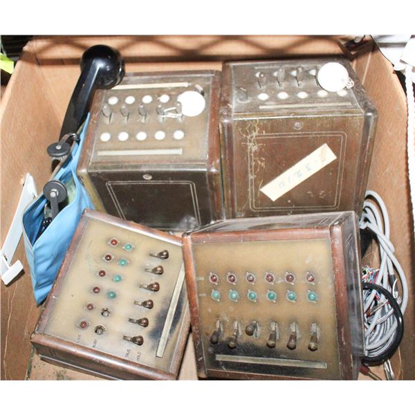 LOT OF VINTAGE HARD WIRED OPERATOR SWITCHBOARDS