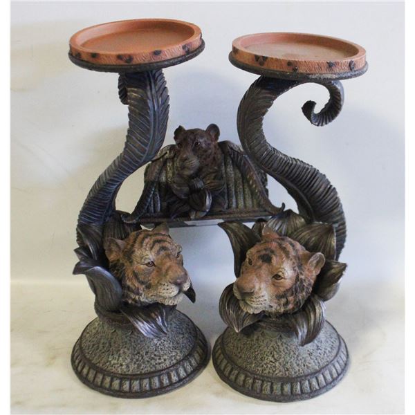 TIGER THEME CANDLE HOLDERS ETC
