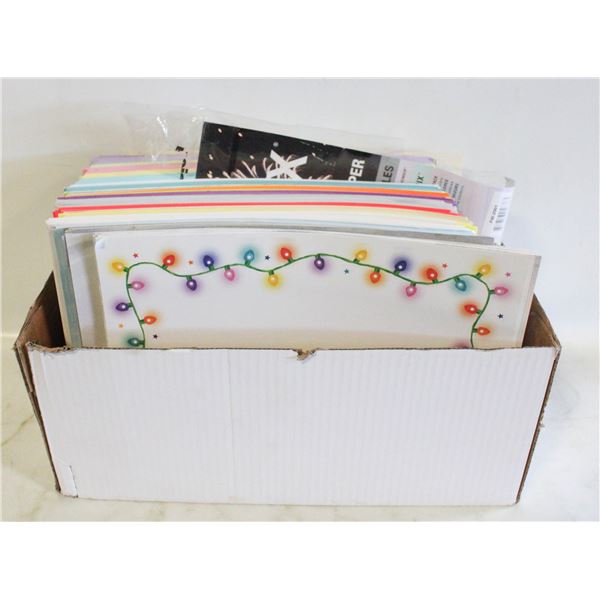 LRG LOT OF COLORED AND WRITING PAPER