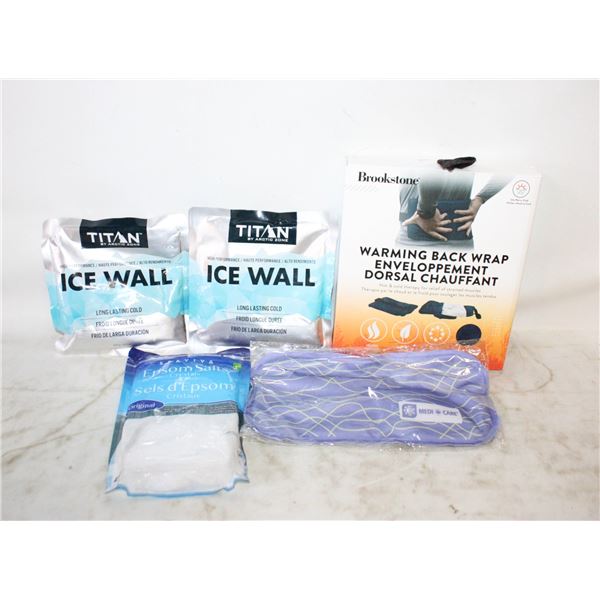 FLAT OF ICE PACKS AND HEATING PAD