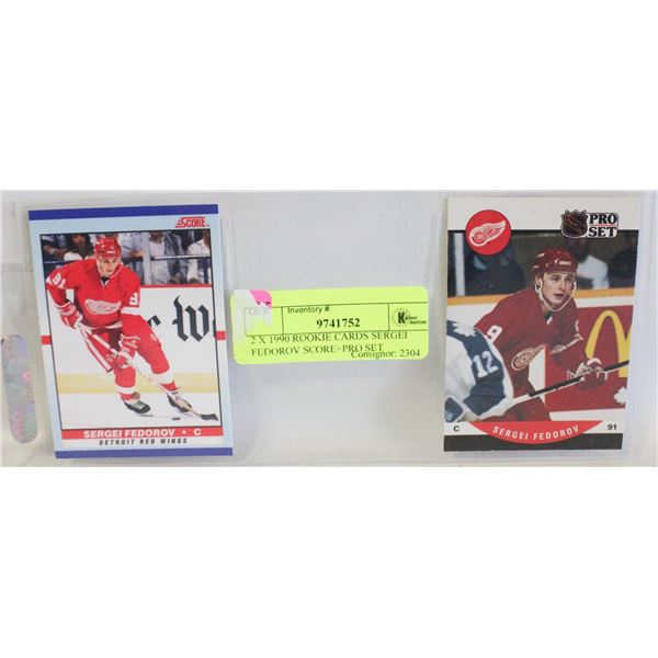 2 X 1990 ROOKIE CARDS SERGEI FEDOROV SCORE+PRO SET