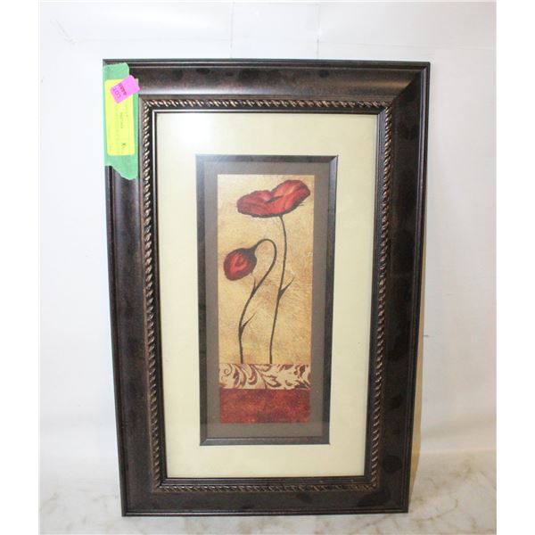 FRAMED POPPIES DOUBLE MATTED 17"X11"