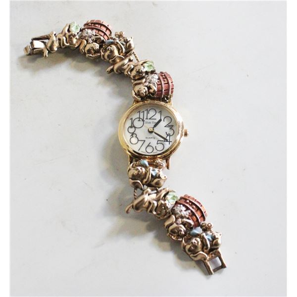 SLIDE TIME LADIES / GIRLS WATCH, W/ NEW BATTERY