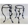 Image 1 : KEY SHAPED ORNATE CAST IRON CANDLE HOLDER SET