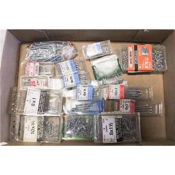 FLAT OF VARIOUS SCREWS AND BOLTS