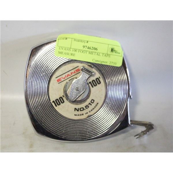 EVANS 100 FOOT METAL TAPE MEASURE