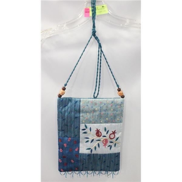 BEADED BOHO SIDE BAG 10" X 8"