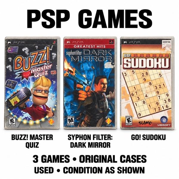 3 SONY PSP GAMES BUZZ DARK MIRROR SUDOKU