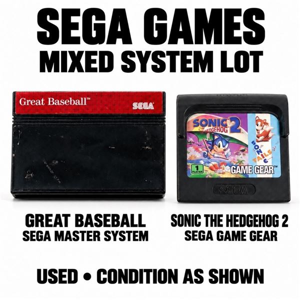 2 SEGA GAMES MASTER SYSTEM & GAME GEAR