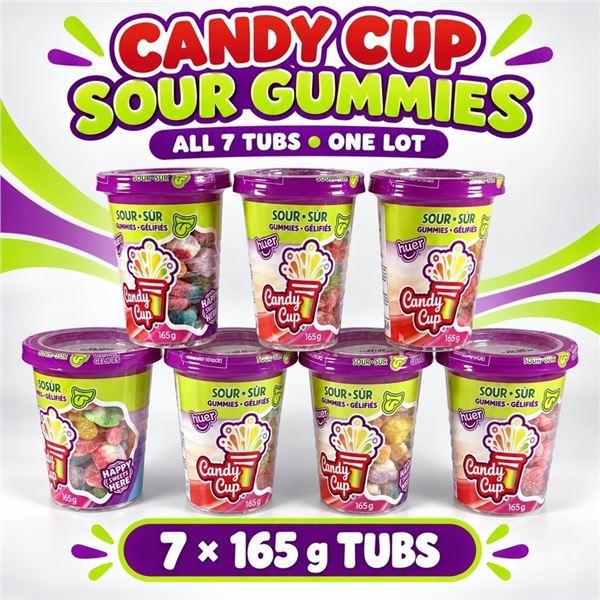 7 HUER CANDY CUP SOUR GUMMIES 165G BB 06/26