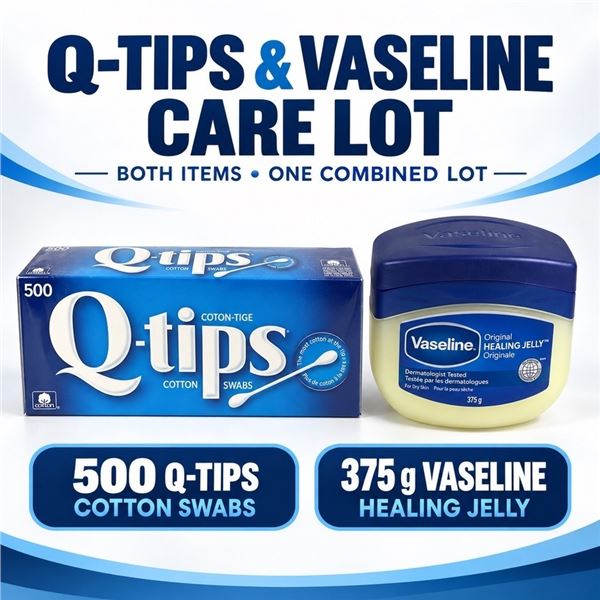 Q-TIPS 500 COTTON SWABS + VASELINE 375G