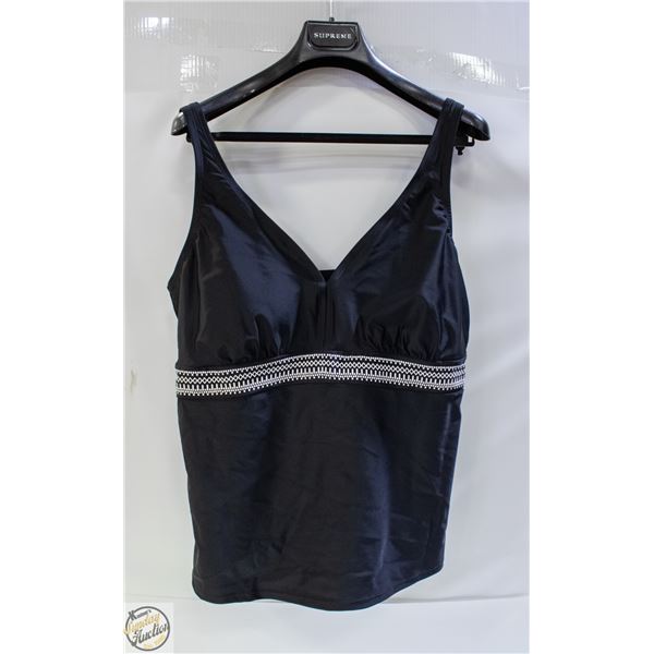 NEW CHRISTINA WOMENS 2XL - 14 BLACK/WHITE SWIMWEAR
