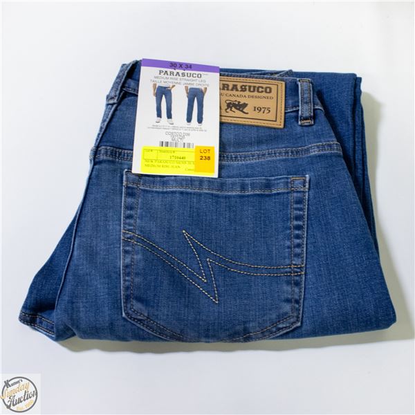 NEW PARASUCO MENS 30 X 34 MEDIUM RISE JEAN