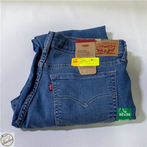 NEW LEVIS MENS 30 X 30 711 SKINNY FIT JEAN