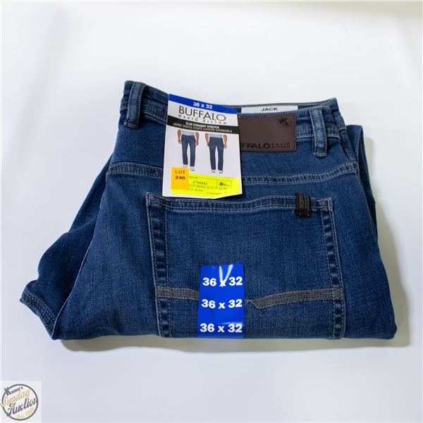 NEW BUFFALO MENS 36 X 32 SLIM STRAIGHT FIT JEAN