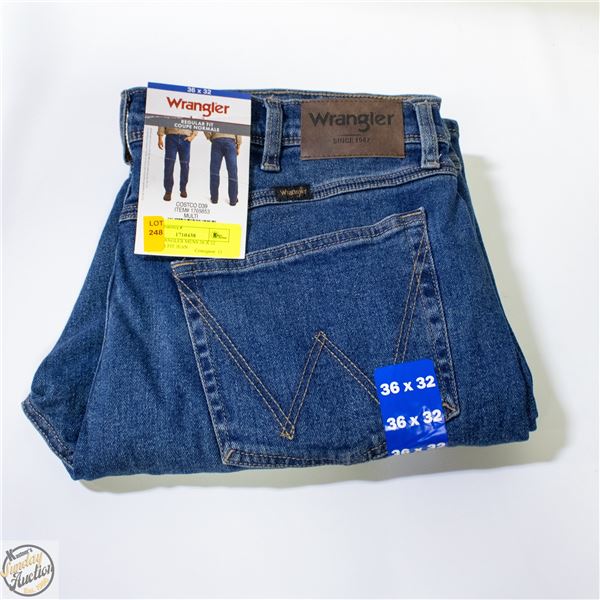 NEW WRANGLER MENS 36 X 32 REGULAR FIT JEAN