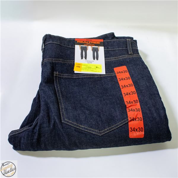 NEW REALTREE MENS 34 X 30 INSULATED WORK JEANS