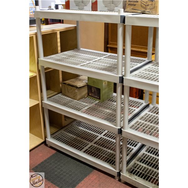4 TIER PLASTIC SHELF UNIT - MODIFIABLE